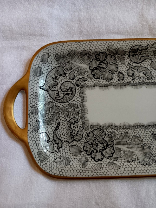 Camille Le Tallec And Limoges For Marcel Rochas Porcelain Dish From The Lace Decoration Service-photo-4