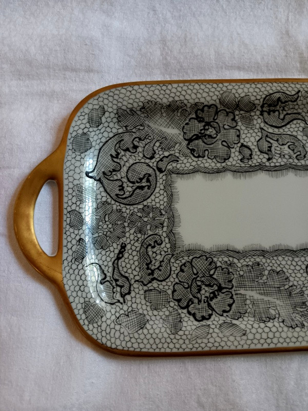 Camille Le Tallec And Limoges For Marcel Rochas Porcelain Dish From The Lace Decoration Service-photo-1