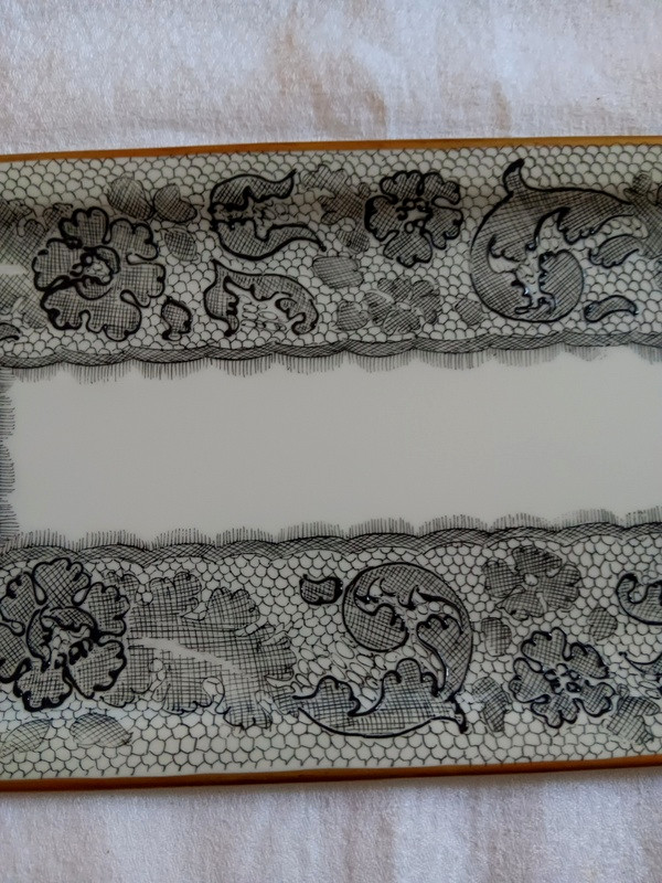 Camille Le Tallec And Limoges For Marcel Rochas Porcelain Dish From The Lace Decoration Service-photo-2