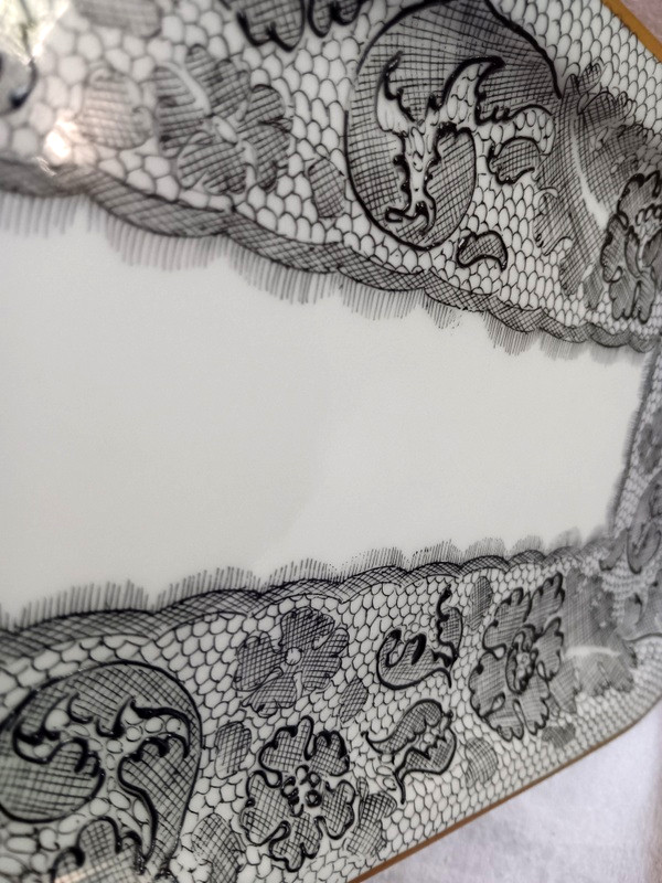 Camille Le Tallec And Limoges For Marcel Rochas Porcelain Dish From The Lace Decoration Service-photo-7