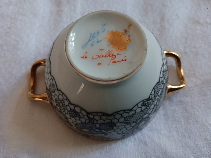 Camille Le Tallec And Limoges For Marcel Rochas Sugar Bowl Box Porcelain Service Lace Decoration-photo-1