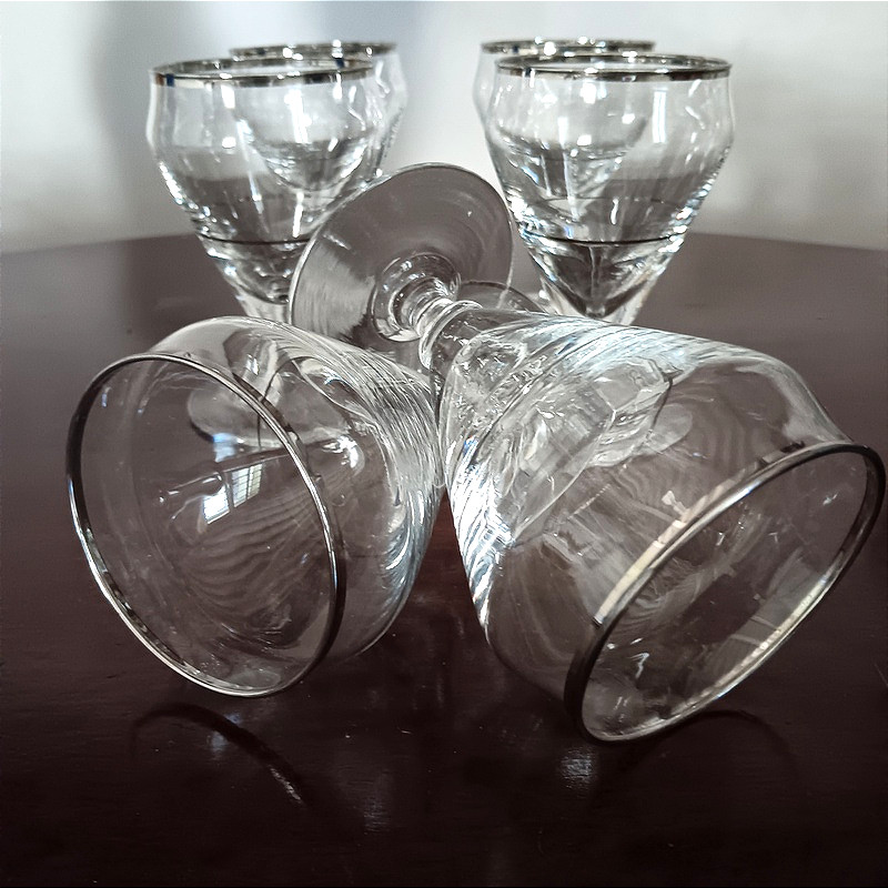 6 authentiques verres anciens de bistrot d'époque Art déco 1930 jamais utilisés-photo-3