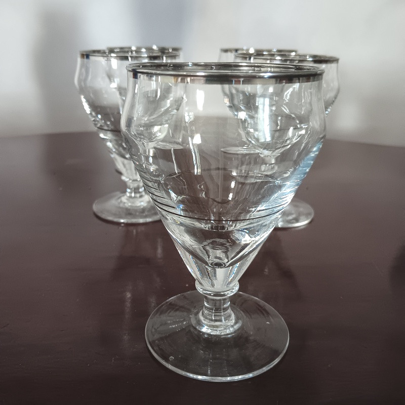 6 authentiques verres anciens de bistrot d'époque Art déco 1930 jamais utilisés-photo-4