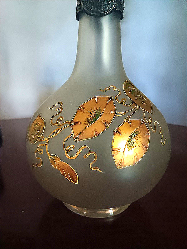 Aiguière en verre émaillé et métal argenté Art nouveau Legras-photo-2