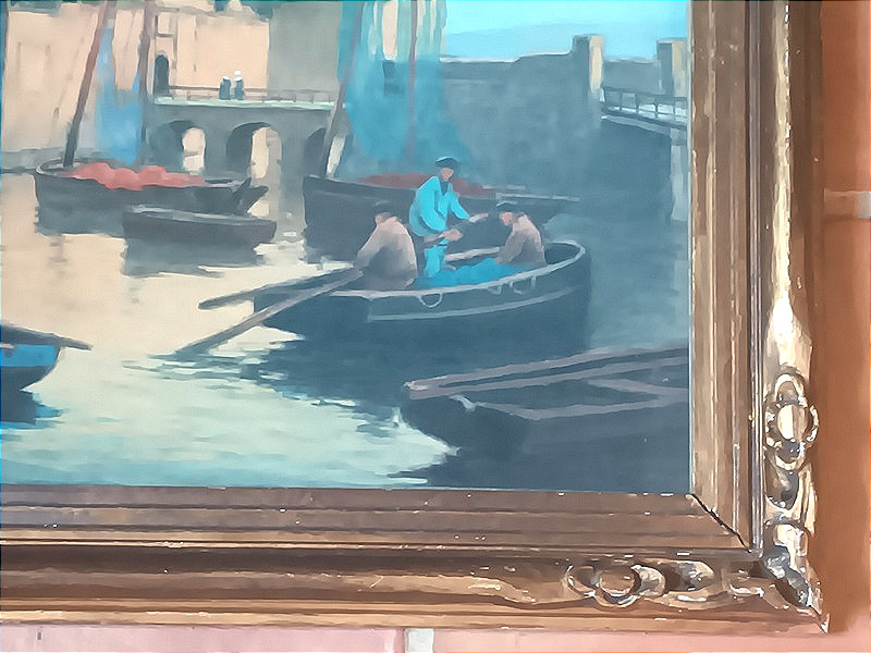 André Trassard Pastel Concarneau, Brittany, Sailors Returning From Fishing In Front Of The Ville Close-photo-4