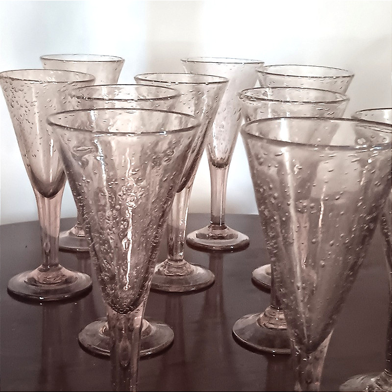 10 grands verres de table de Biot signés-photo-2