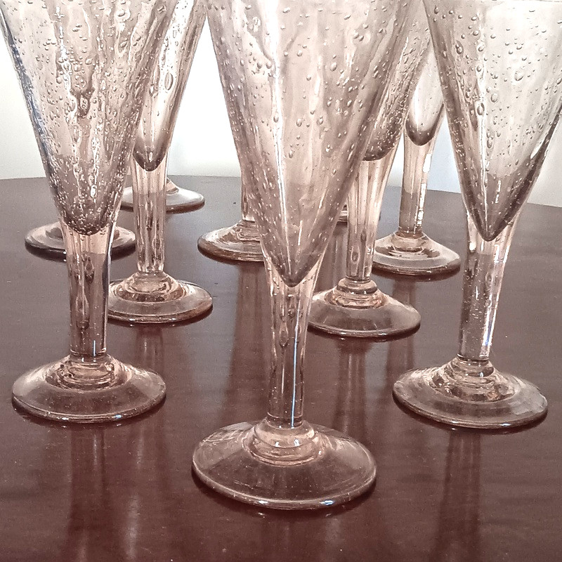 10 grands verres de table de Biot signés-photo-3