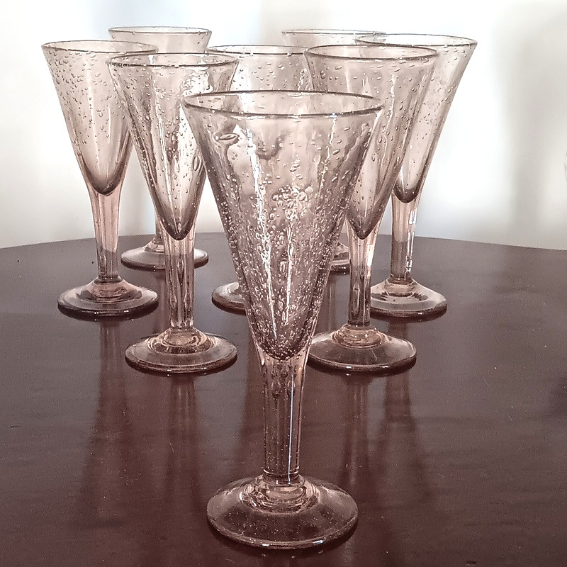 10 grands verres de table de Biot signés-photo-1