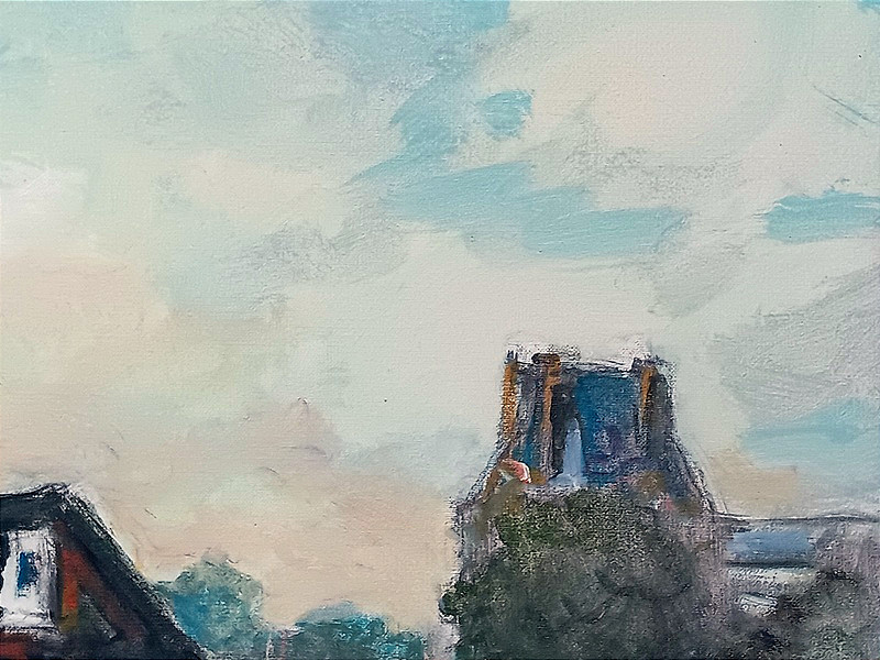 Jules  René Hervé (1887 - 1981) Huile toileTableau Les bouquinistes quais Seine le Louvre Paris-photo-3