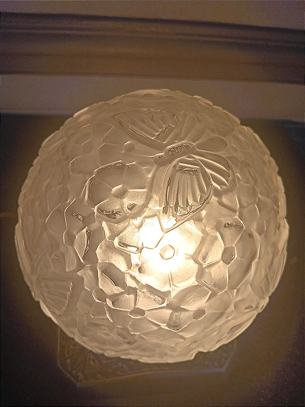  Art Deco "butterfly Ball" Night Light With Nickel-plated Bronze Base, Circa 1925-1930-photo-1