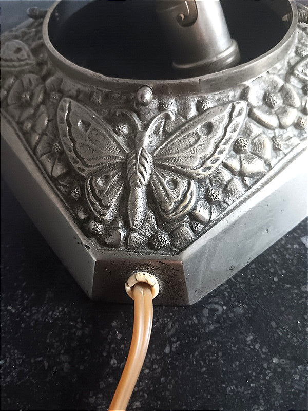  Art Deco "butterfly Ball" Night Light With Nickel-plated Bronze Base, Circa 1925-1930-photo-6