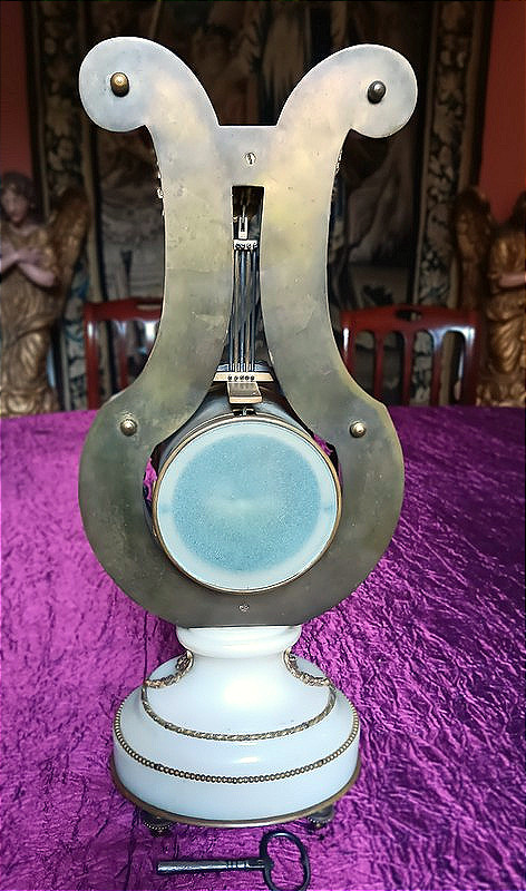 Lyre Clock Marble And Bronze Leroi Paris Medal Vincenti & Cie Louis XVI Napoleon III-photo-2