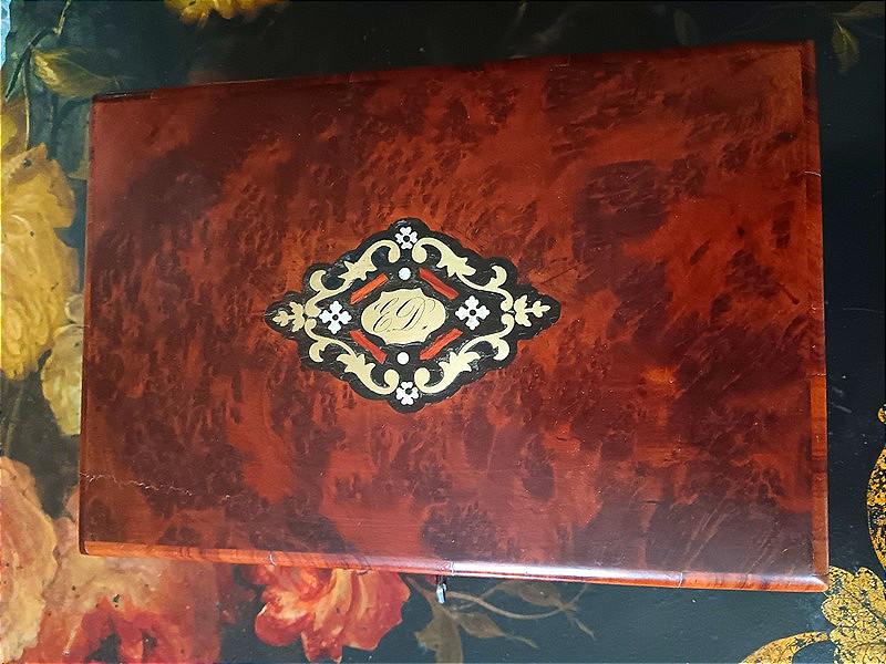 Coffret à Bijoux En Loupe Et Bois De Rose Boite En Marqueterie -photo-2