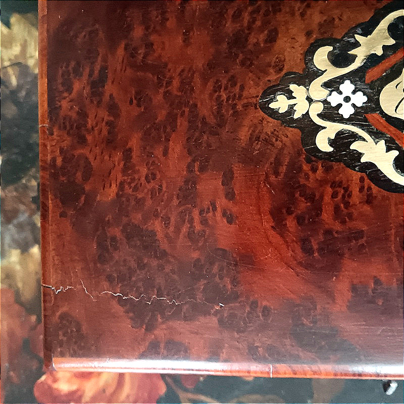 Coffret à Bijoux En Loupe Et Bois De Rose Boite En Marqueterie -photo-3