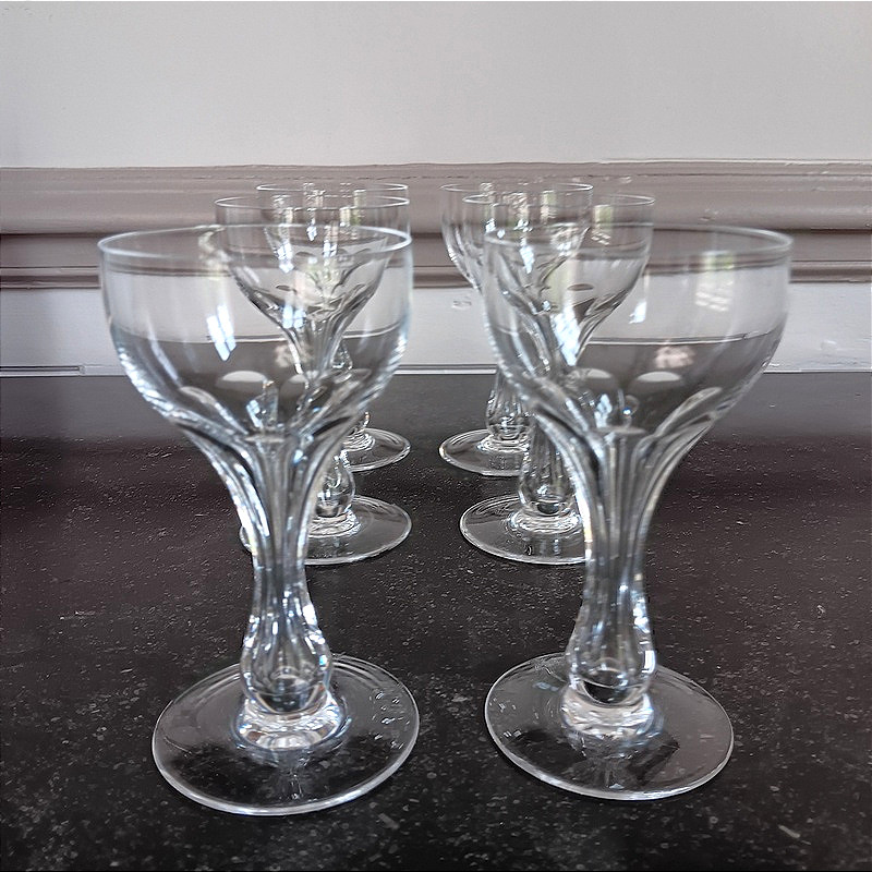 Beautiful Set Of 6 Hollow Stem Champagne Glasses In Crystal -photo-4