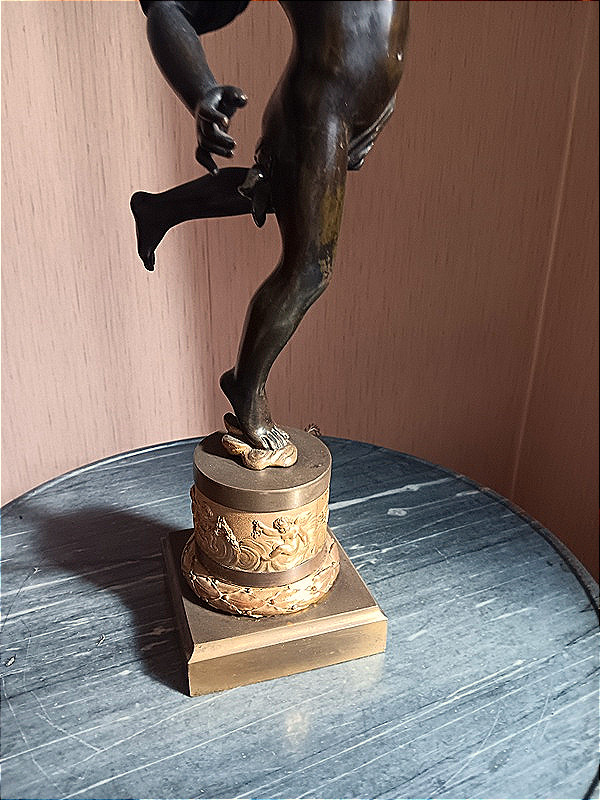 Délicieuse lampe de table putto putti chérubin en Bronze à double patine-photo-2