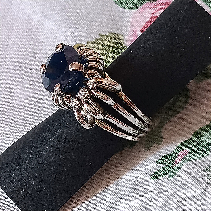 Important Modernist Gold Sapphire And Diamond Ring From The Art Deco Period, 1930-1940 -photo-4