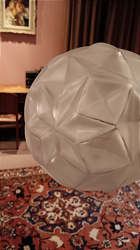 Ceiling Lamp Suspension Boule Chandelier Marcel Vasseur / Degué Art Deco 1925 - 1930 -photo-3