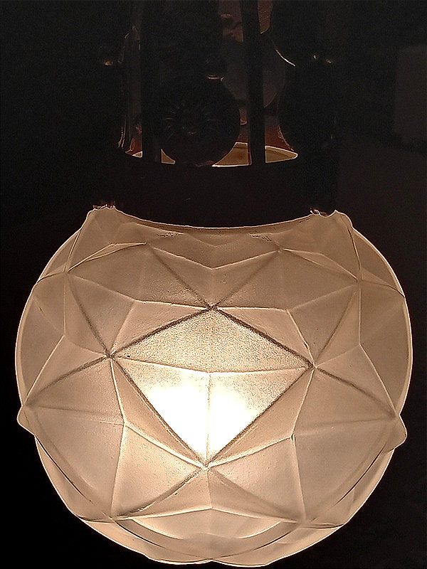 Ceiling Lamp Suspension Boule Chandelier Marcel Vasseur / Degué Art Deco 1925 - 1930 