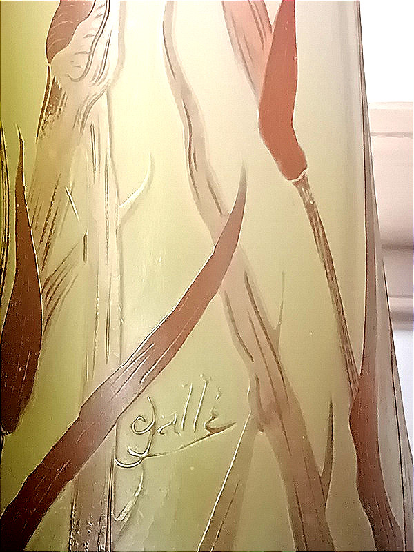 Emile Gallé Vase With Irises, Art Nouveau, 47.5 Cm-photo-4
