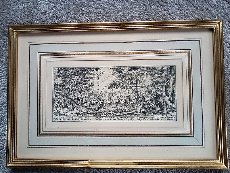 Based On Jacques Callot, 2 Etchings From The Series "the Great Miseries Of War"-photo-2