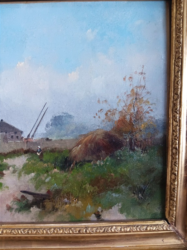 Eugène Galien-laloue (galien Laloue 1854-1941) Oil On Canvas, Hamlet With Well, Barbizon (3) -photo-3