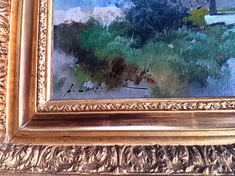 Eugène Galien-laloue (galien Laloue 1854-1941) Oil On Canvas, Hamlet With Well, Barbizon (3) -photo-4