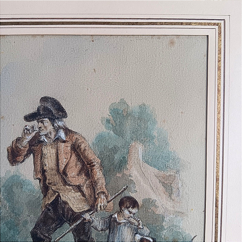 Aquarelle chouans sur le chemin XIXème siècle-photo-4