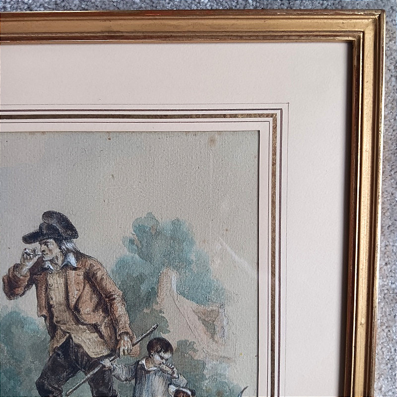 Aquarelle chouans sur le chemin XIXème siècle-photo-2