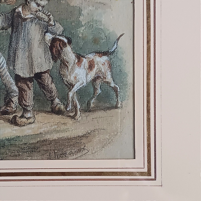 Aquarelle chouans sur le chemin XIXème siècle-photo-4