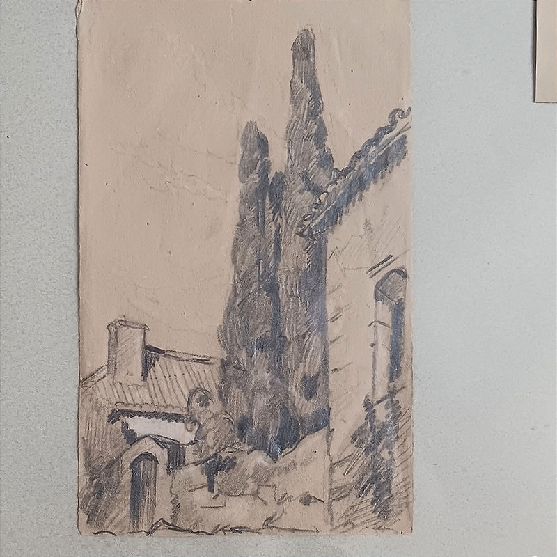 Jean Cluseau-lanauve (1914-1997) Collection Of Original Drawings Framed Under Glass-photo-1