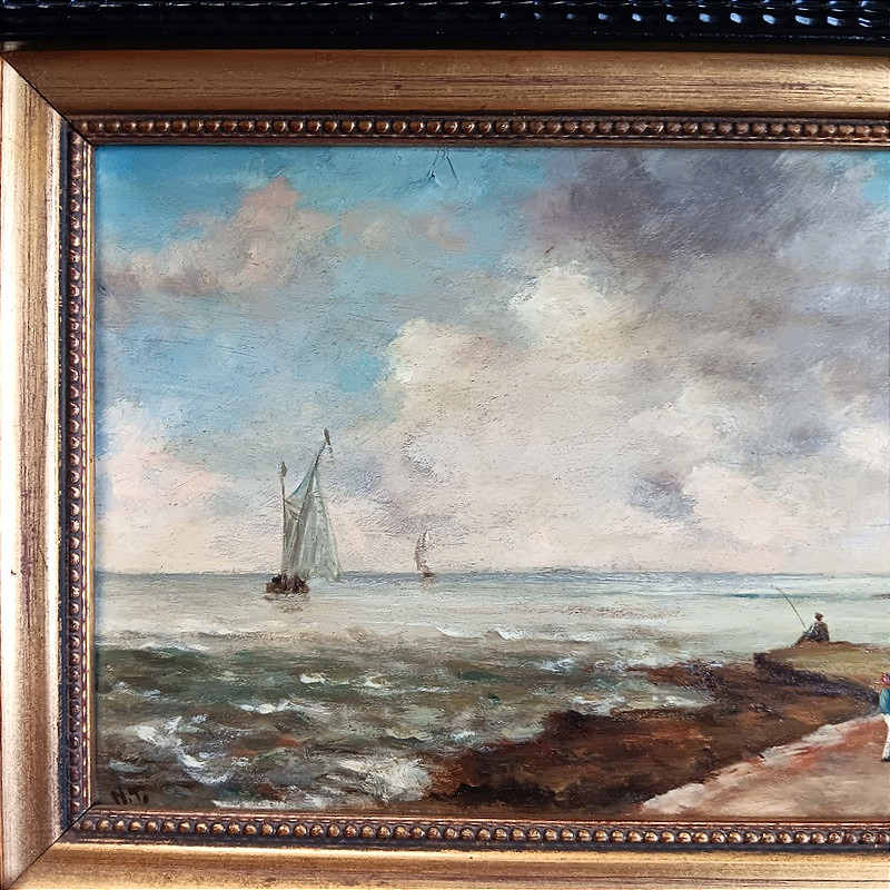  Dutch-style Marine Oil On Panel-photo-2