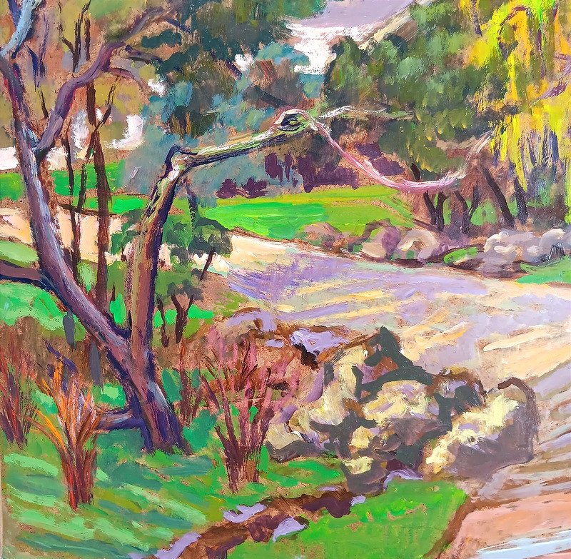 Marco Behar (1898 - 1959) Oil Painting On Hardboard Paris Bridge In The Buttes Chaumont Park-photo-2