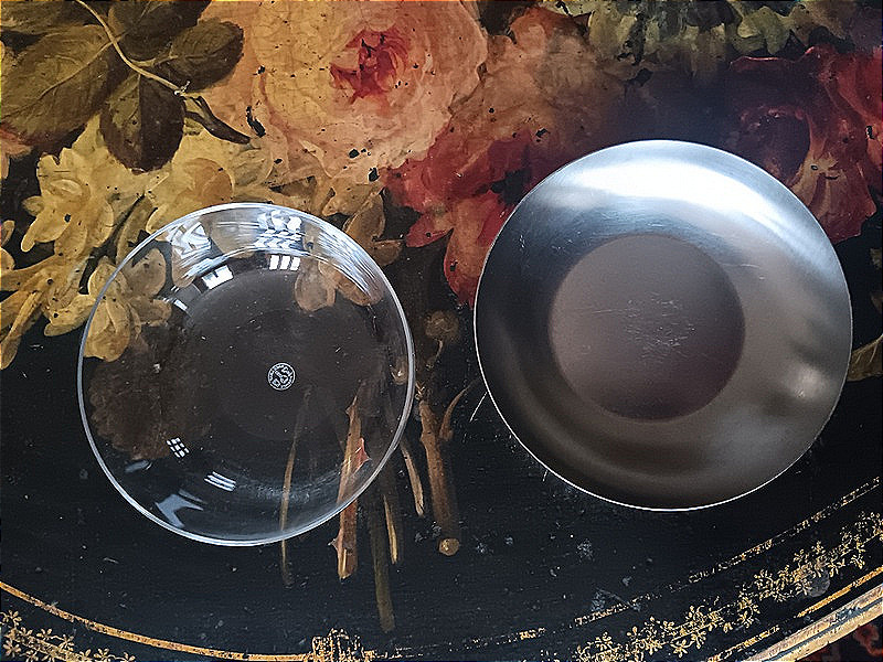 Baccarat et Christofle Suite de 6 coupes rince - doigts en cristal et leur soucoupe-photo-1