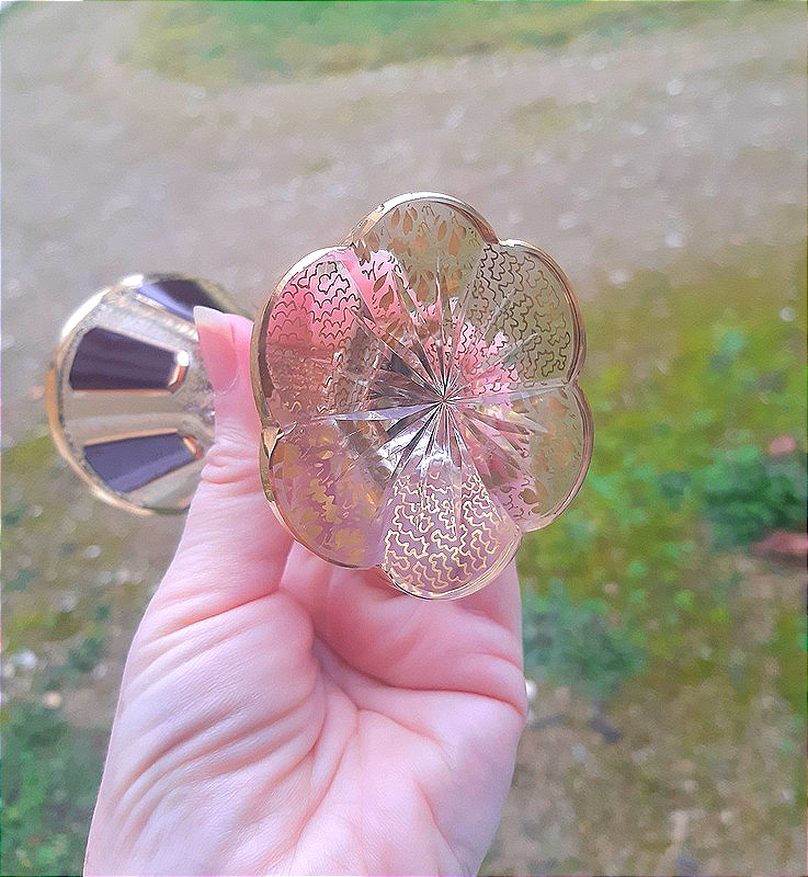 Moser Bohême service de 6 verres En Cristal Taillé Décor De Cabochons Rubis Et Motifs Or-photo-1