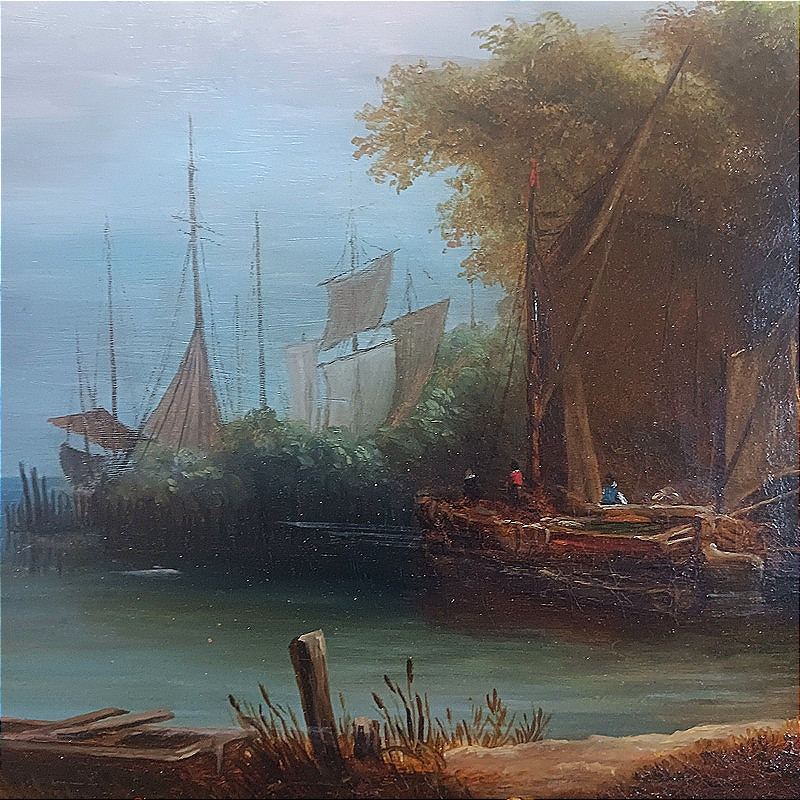 Ecole française paysage animé vers 1830 Epoque romantique-photo-7