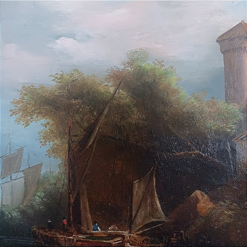 Ecole française paysage animé vers 1830 Epoque romantique-photo-8