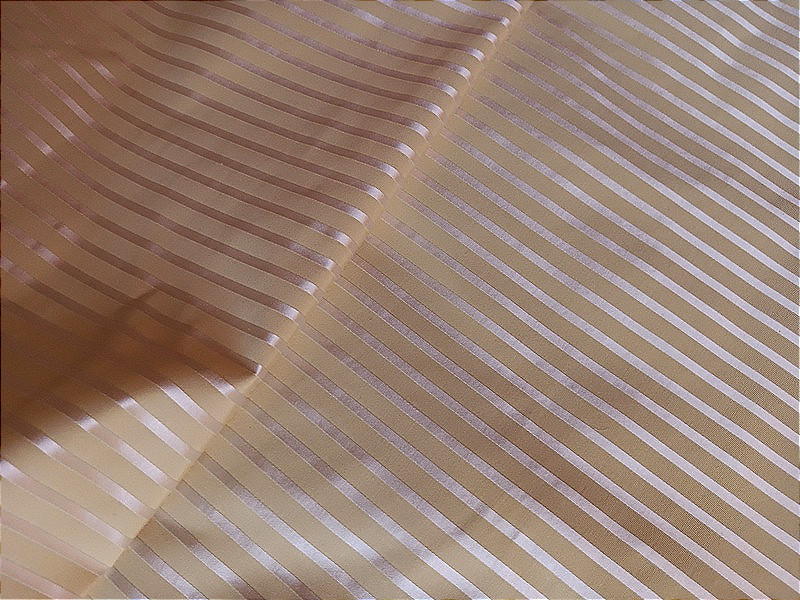 Beautiful Length Of Canary Yellow Striped Satin Silk For Draperies Or Upholstery, 6.50 Meters-photo-2