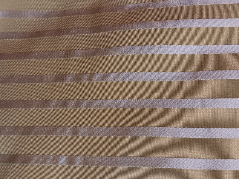 Beautiful Length Of Canary Yellow Striped Satin Silk For Draperies Or Upholstery, 6.50 Meters-photo-4