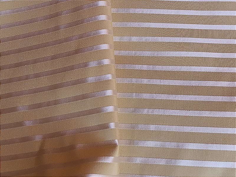 Beautiful Length Of Canary Yellow Striped Satin Silk For Draperies Or Upholstery, 6.50 Meters-photo-5