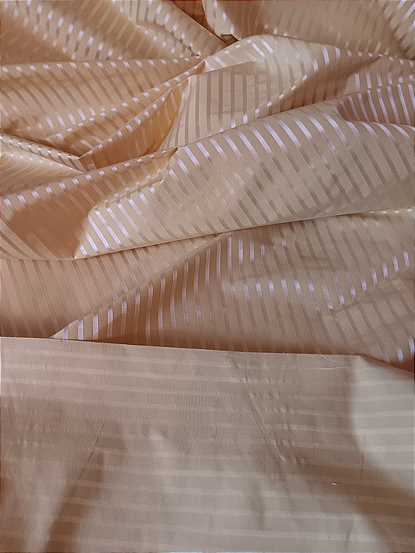 Beautiful Length Of Canary Yellow Striped Satin Silk For Draperies Or Upholstery, 6.50 Meters-photo-6