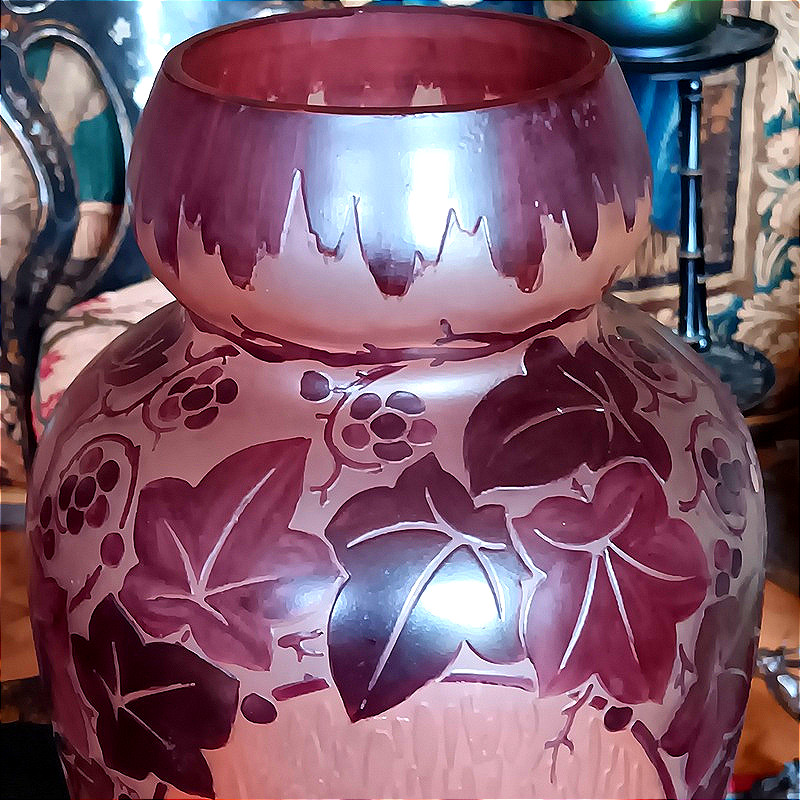 VAL paire de vases Art déco  Daum Verrerie d' Art Lorrain vers 1925 - 1930-photo-2