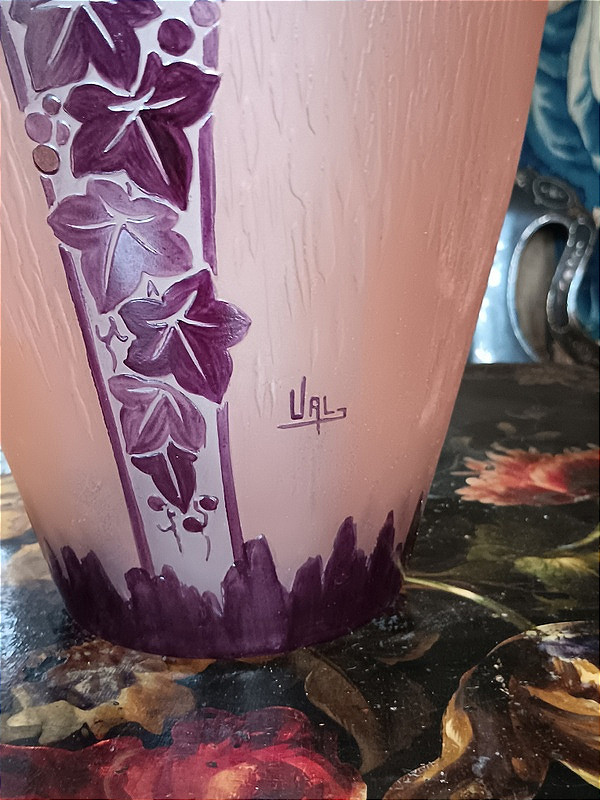 VAL paire de vases Art déco  Daum Verrerie d' Art Lorrain vers 1925 - 1930-photo-7