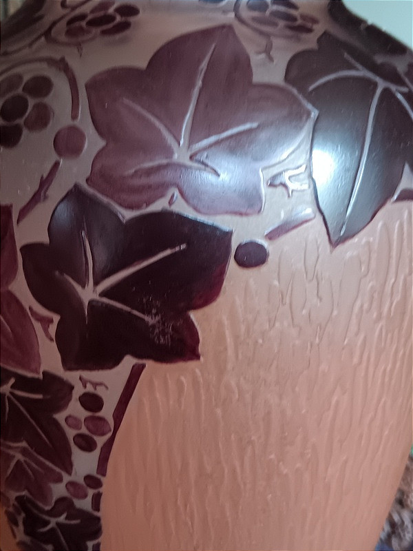 VAL paire de vases Art déco  Daum Verrerie d' Art Lorrain vers 1925 - 1930-photo-8