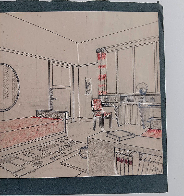 Jacques Tisseyre René Prou Pomone dessin de Décoration  Art déco aquarelle Gouache crayons 1925-photo-3