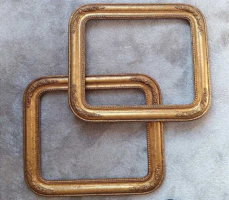 Pair Of Giltwood Frames, Size 8f, For Paintings, 46 Cm X 38 Cm, 19th Century -photo-4