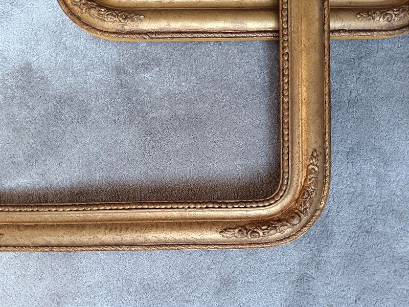 Pair Of Giltwood Frames, Size 8f, For Paintings, 46 Cm X 38 Cm, 19th Century -photo-2