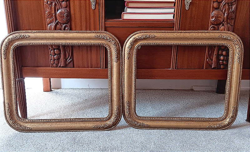 Pair Of Giltwood Frames, Size 8f, For Paintings, 46 Cm X 38 Cm, 19th Century -photo-8