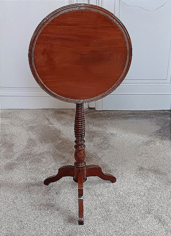 Petit guéridon table volante table d'appoint en acajou massif-photo-1