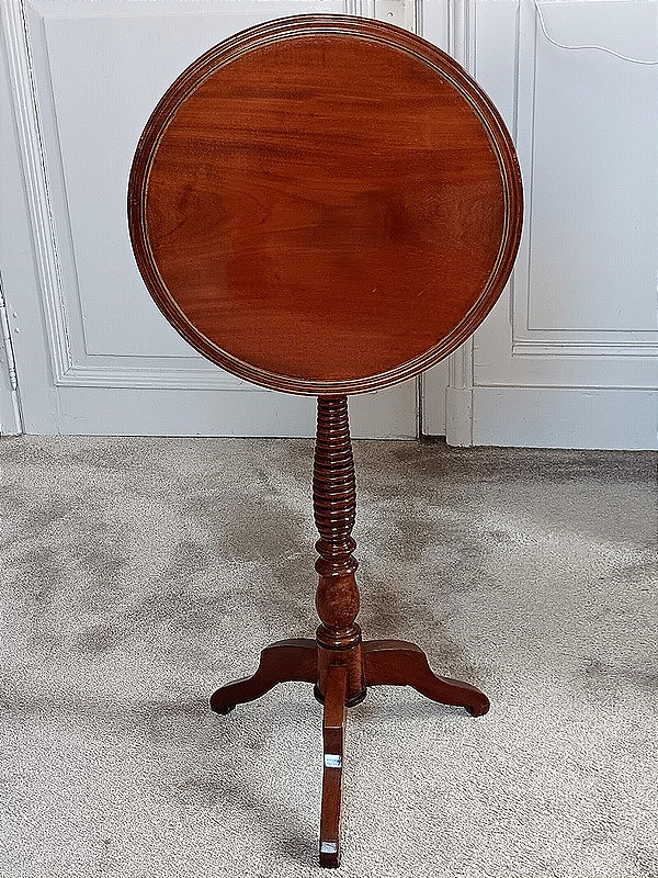 Petit guéridon table volante table d'appoint en acajou massif-photo-3